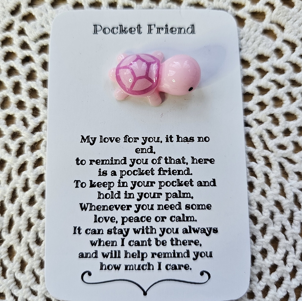 Charming Pink Turtle Resin Charm -New